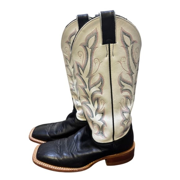 Justin Western Boots Black & White Size 7 - Picture 1 of 6